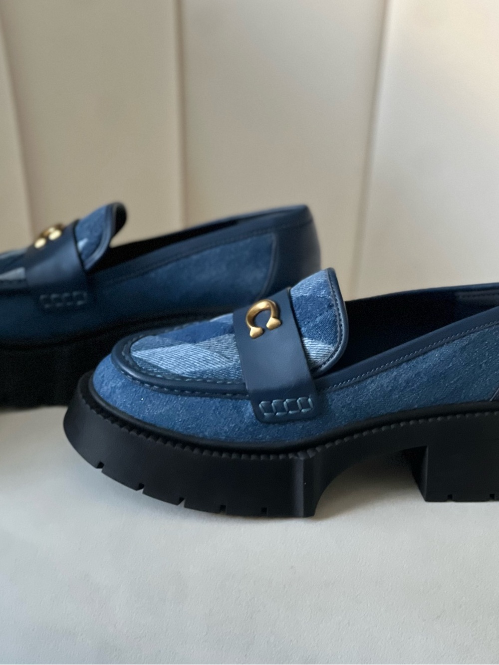 Coach Denim Leah Platform Loafers - Picture 5 of 7